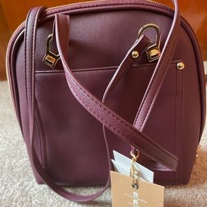 Burgundy purse backpack